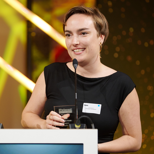 Photo of Greta Koch APA receiving APA of the Year Award