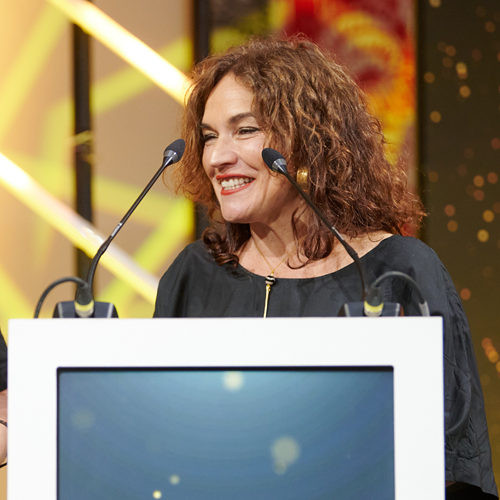 Lina Gálvez MEP accepting her award for European Values Champion of the Year at the MEP Awards 2025
